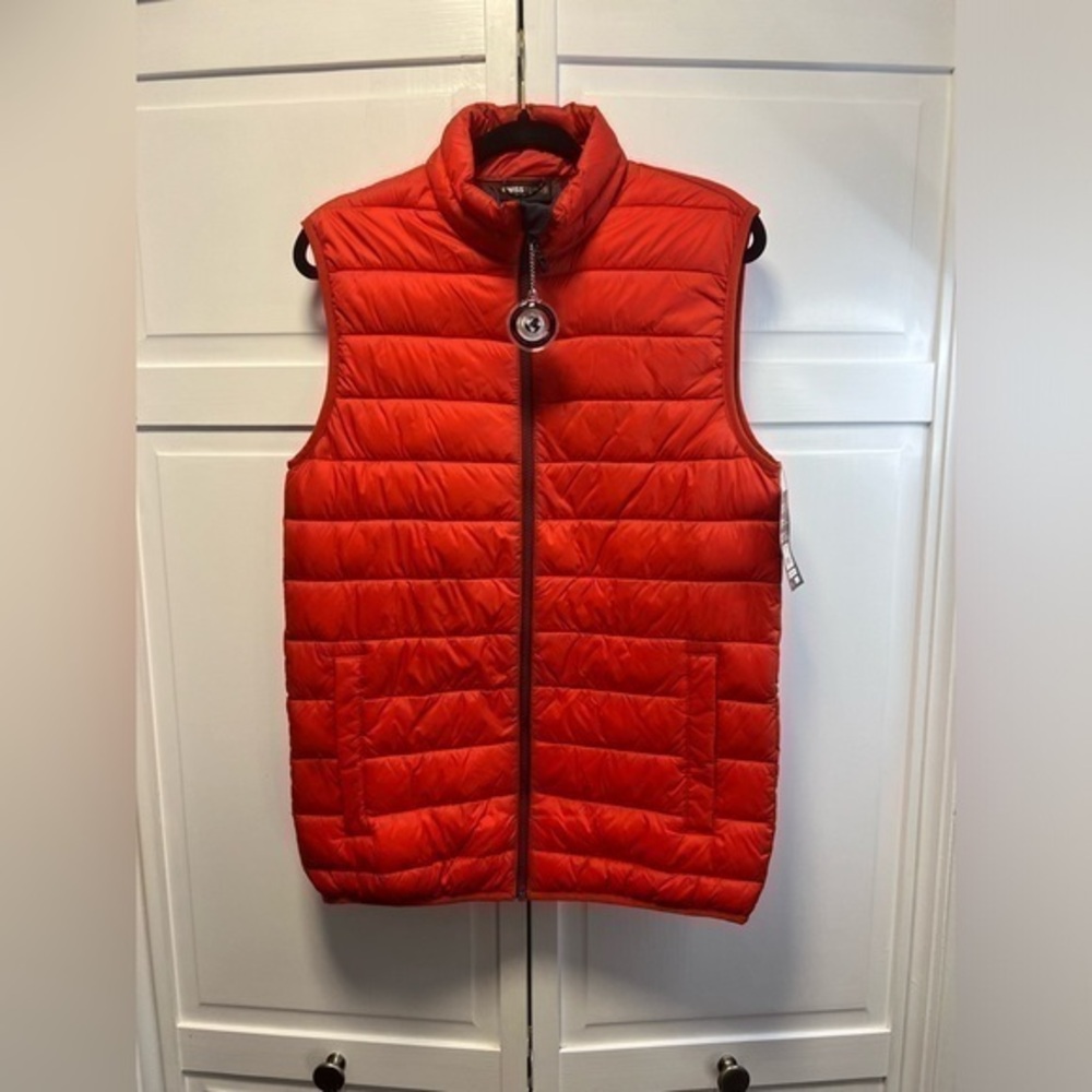 NWT Swiss Tech Men’s Performance Gear Puffer Vest Size Small Color Orange